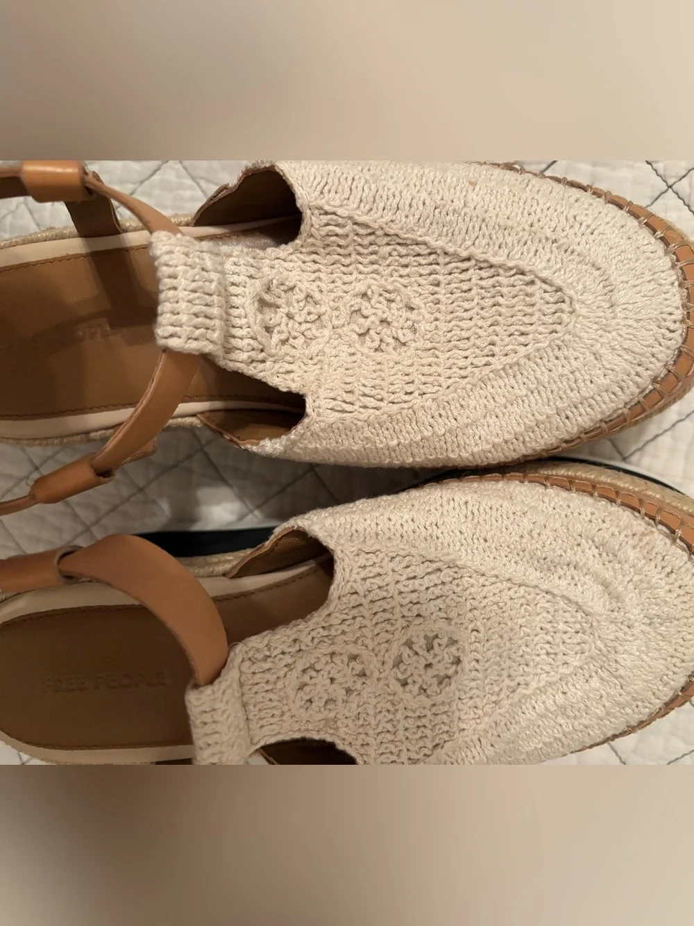 Free People Women's Morning in Mykonos platform espadrille wedges 7.5